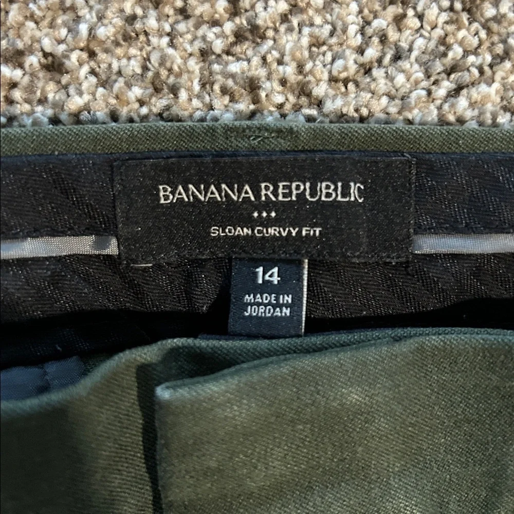 Banana Republic Olive Green & Black Sloan (green is Sloan Curvy Fit) Pants - Picture 2 of 4